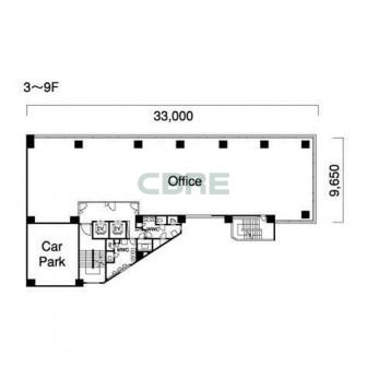 3階〜9階 平面図