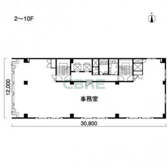 2階〜10階 平面図