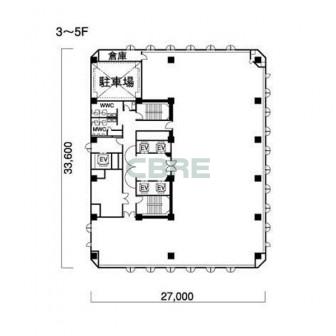 3階〜5階 平面図