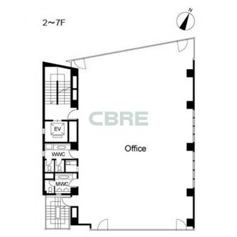 2階〜7階 平面図