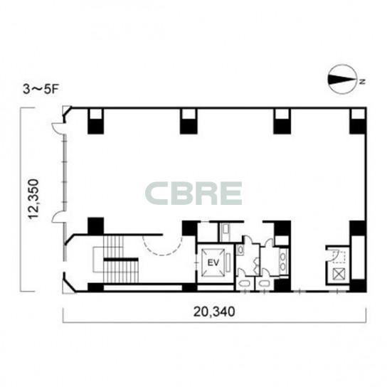3階〜5階 平面図