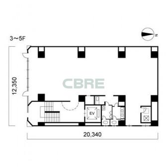 3階〜5階 平面図