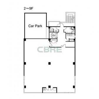 2階〜9階 平面図