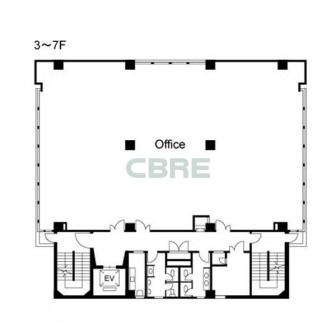 3階〜7階 平面図