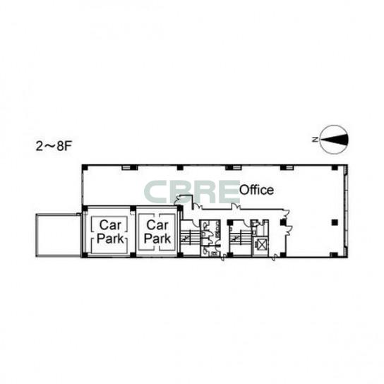 2階〜8階 平面図