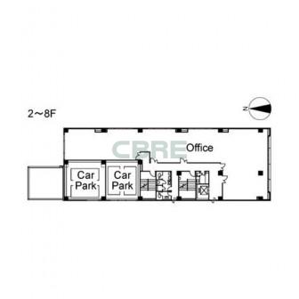 2階〜8階 平面図