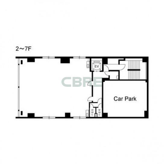 2階〜7階 平面図