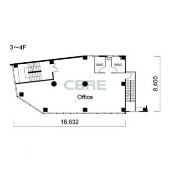 3階〜4階 平面図
