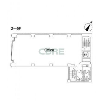 2階〜9階 平面図