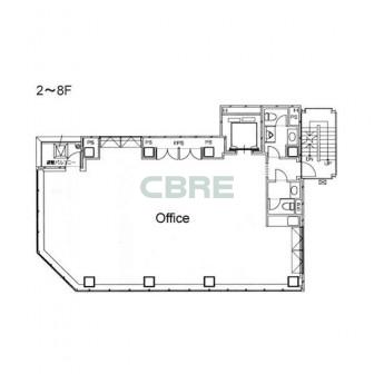 2階〜8階 平面図