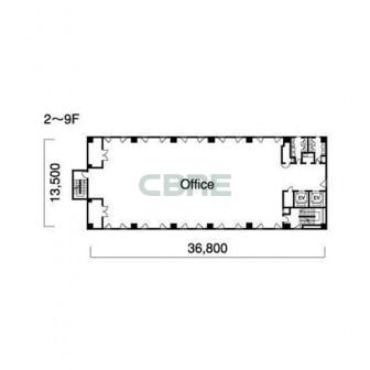 2階〜9階 平面図