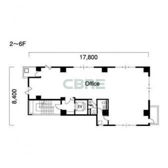2階〜6階 平面図