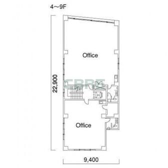 4階〜9階 平面図