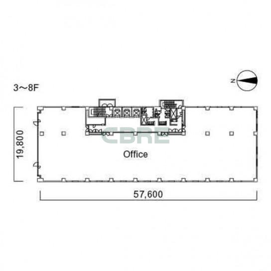 3階〜8階 平面図