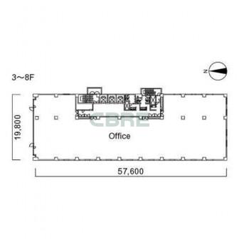 3階〜8階 平面図