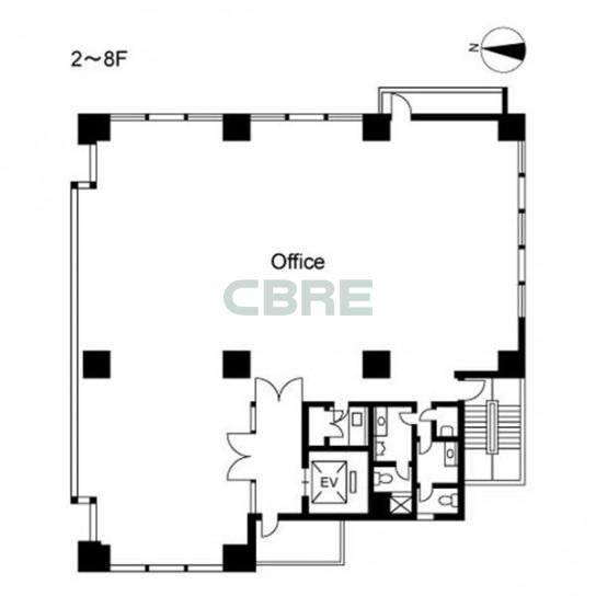 2階〜8階 平面図