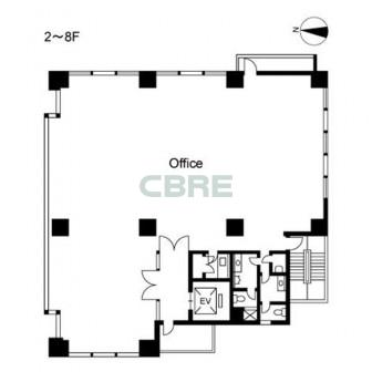 2階〜8階 平面図