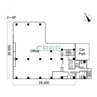 2階〜8階 平面図