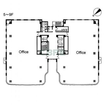 5階〜9階 平面図