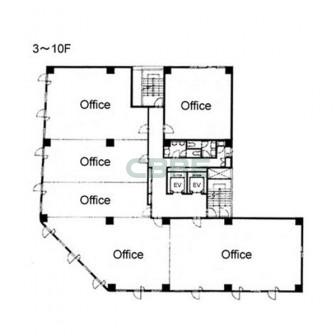 3階〜10階 平面図