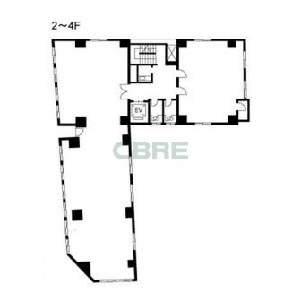 2階〜4階 平面図