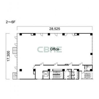 2階〜6階 平面図