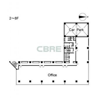 2階〜8階 平面図