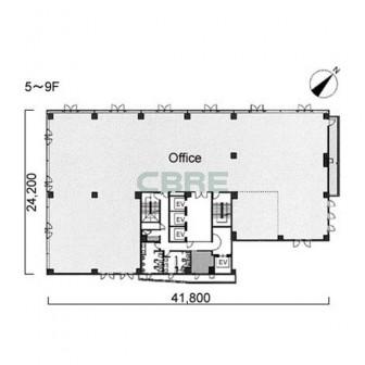 5階〜9階 平面図