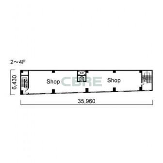 2階〜4階 平面図