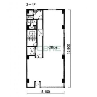 2階〜4階 平面図