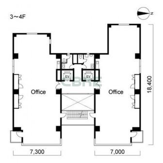 3階〜4階 平面図
