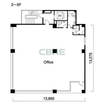 2階〜5階 平面図
