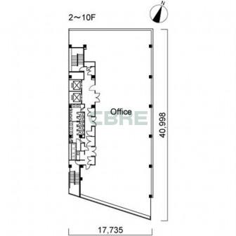 2階〜10階 平面図