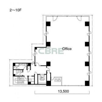 2階〜10階 平面図