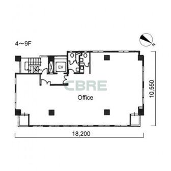 4階〜9階 平面図