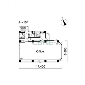 4階〜10階 平面図