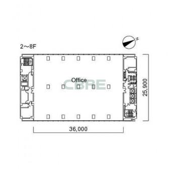 2階〜8階 平面図