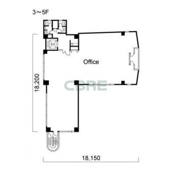 3階〜5階 平面図