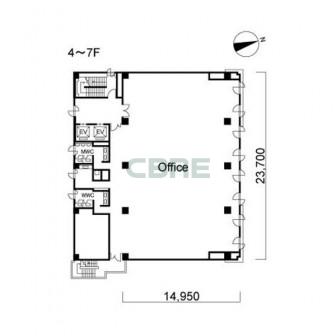 4階〜7階 平面図