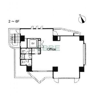 2階〜6階 平面図