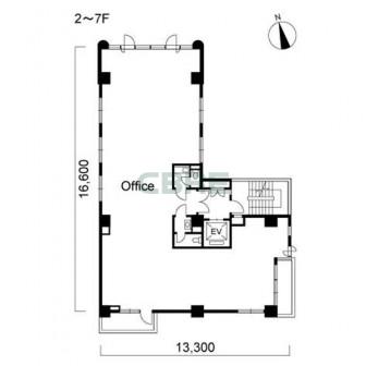 2階〜7階 平面図