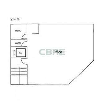 2階〜7階 平面図