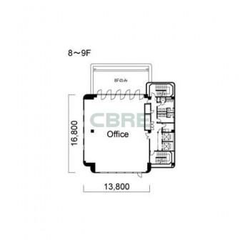 8階〜9階 平面図