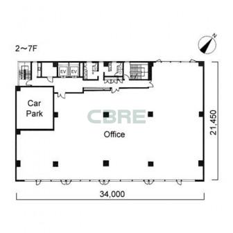 2階〜7階 平面図