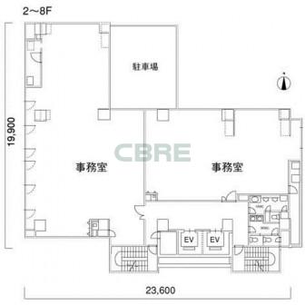 2階〜8階 平面図
