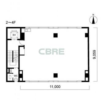 2階〜4階 平面図