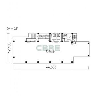 2階〜13階 平面図