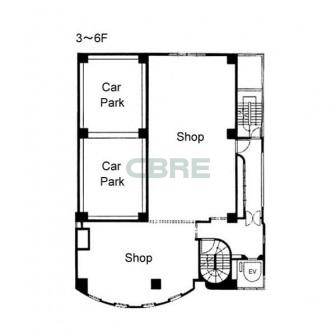 3階〜6階 平面図