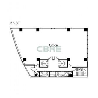 3階〜8階 平面図