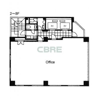 2階〜8階 平面図